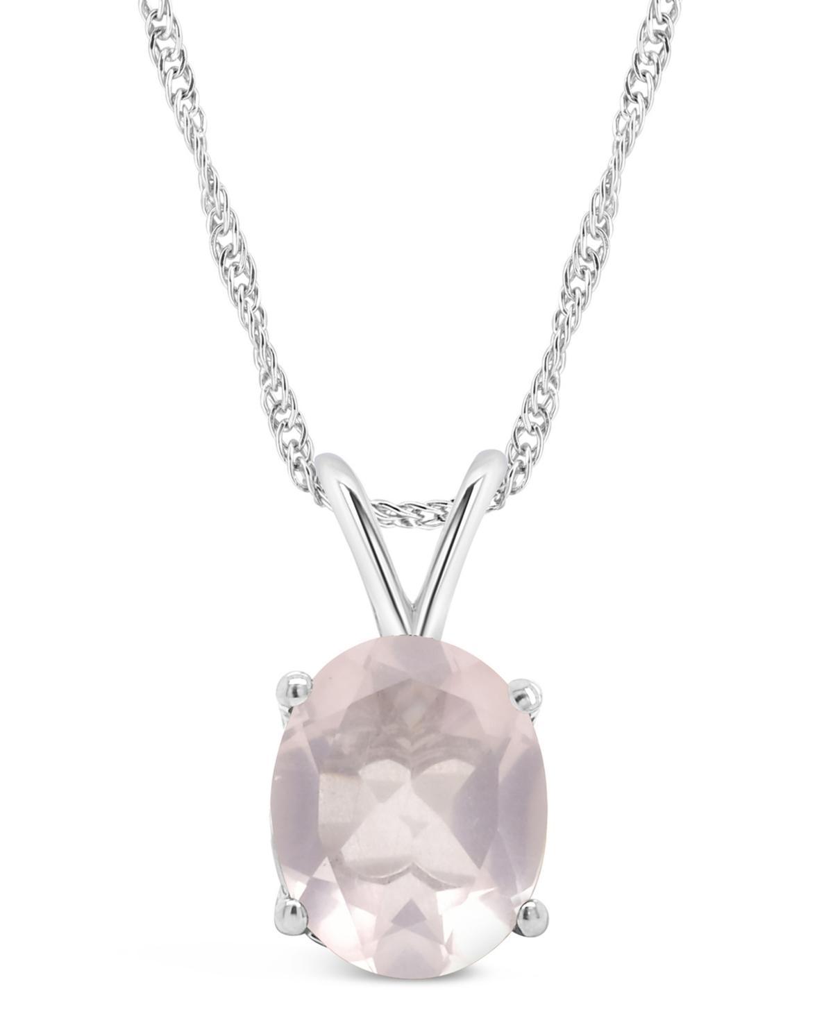 Alyson Layne Sterling Silver Rose Quartz Teardrop Pendant Necklace, Womens Product Image