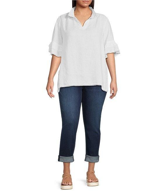 KUT from the Kloth Plus Size Catherine Roll-Up Cuff Boyfriend Jeans Product Image