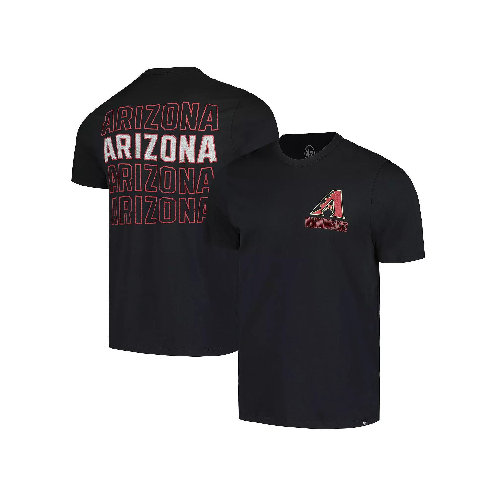 Men's '47 Black Arizona Diamondbacks Hang Back Franklin T-Shirt, Size: Large Product Image