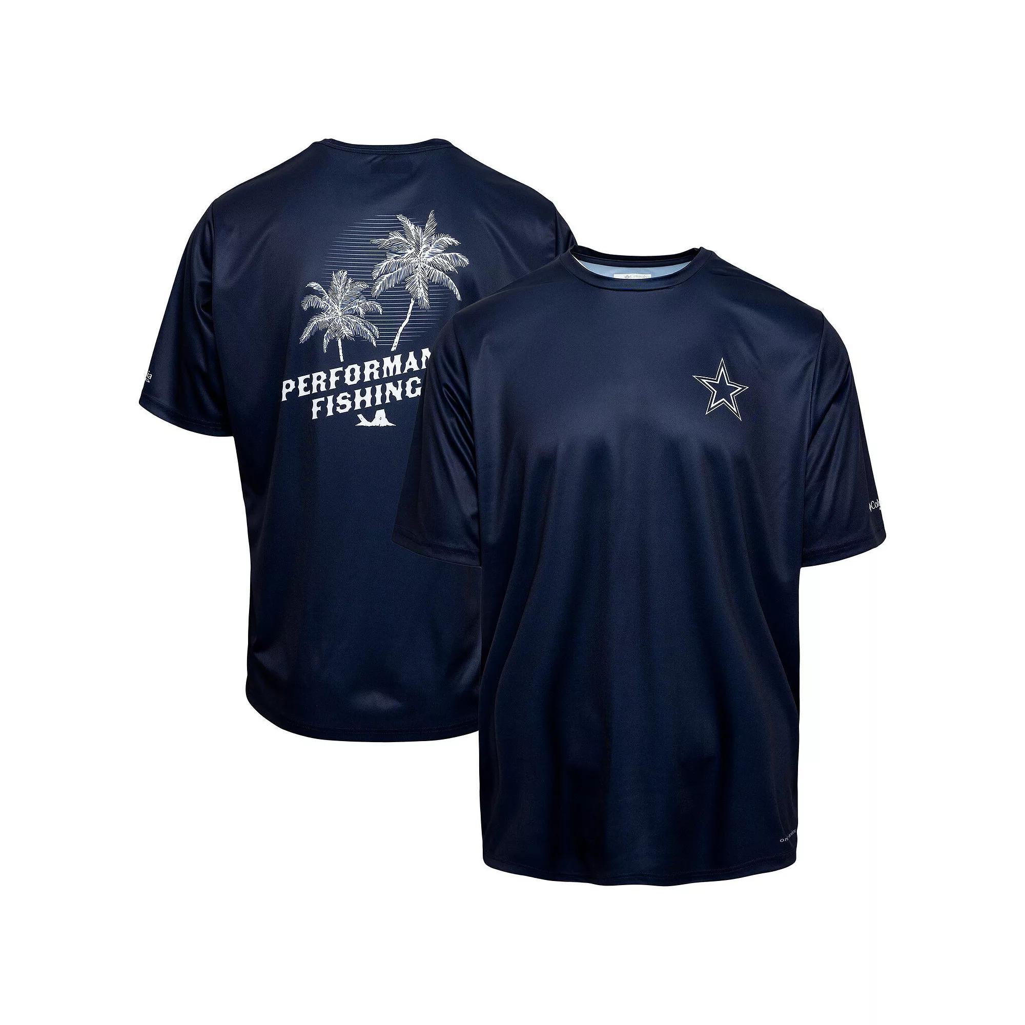 Men's Columbia Navy Dallas Cowboys Terminal Tackle Performance Fishing Omni-Shade T-Shirt, Size: Medium, Blue Product Image