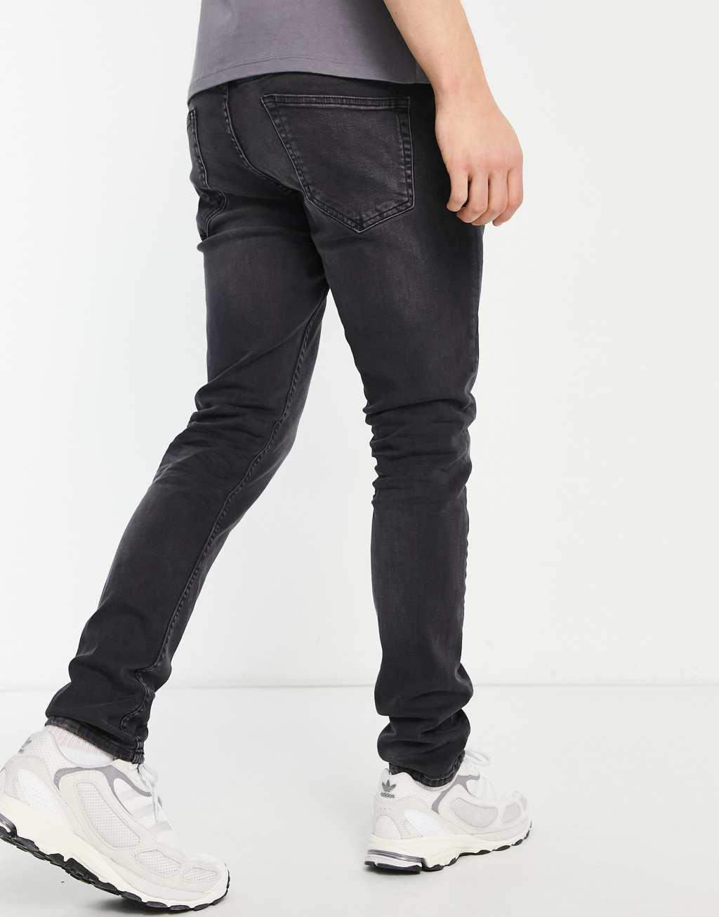 Only & Sons slim fit jeans in washed black Product Image