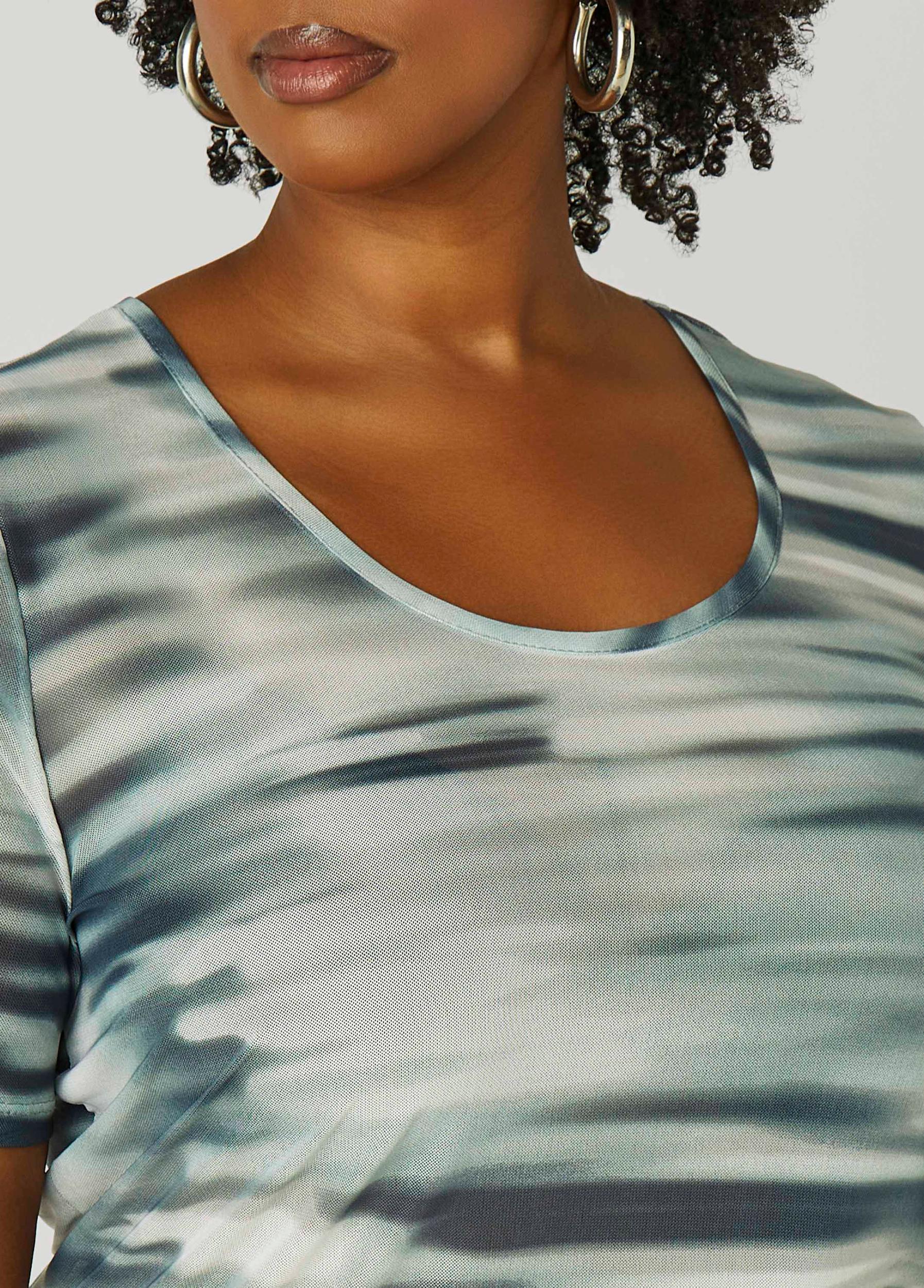 Abstract Print Mesh Tee Product Image