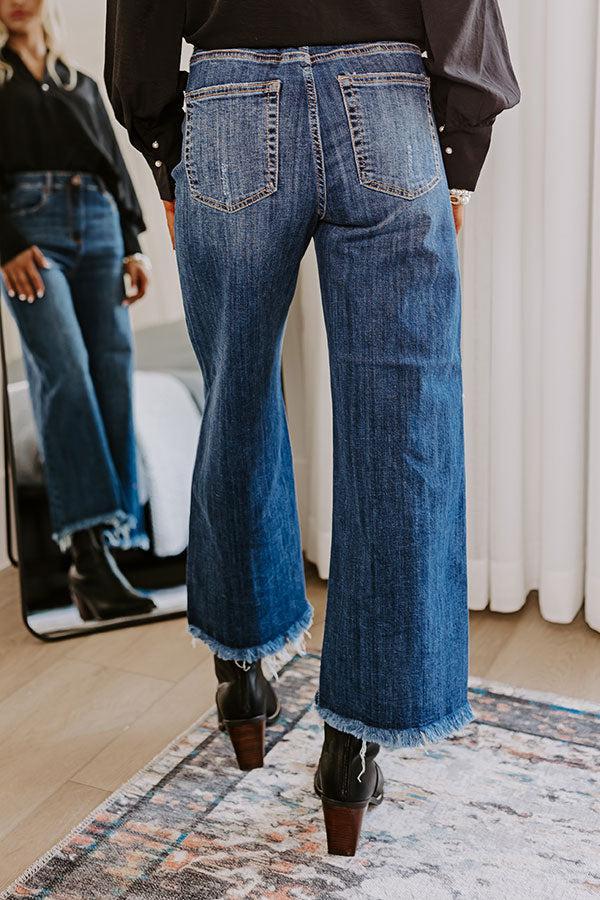 Risen Samantha High Waist Wide Leg Jean in Dark Wash Product Image