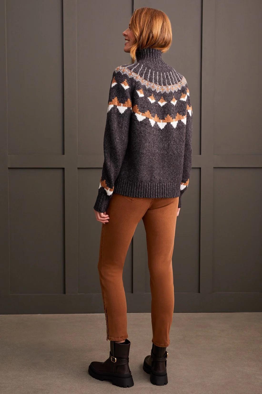 Mock Neck Intarsia Sweater Product Image