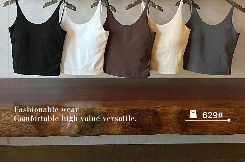 Scoop Neck Plain Padded Camisole Product Image