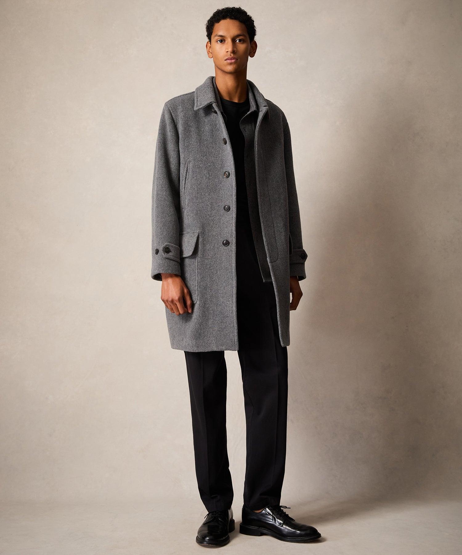 Italian Wool Car Coat in Light Grey Product Image