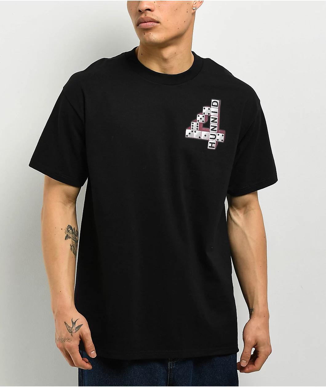 4Hunnid Dice Stack Black T-Shirt Product Image