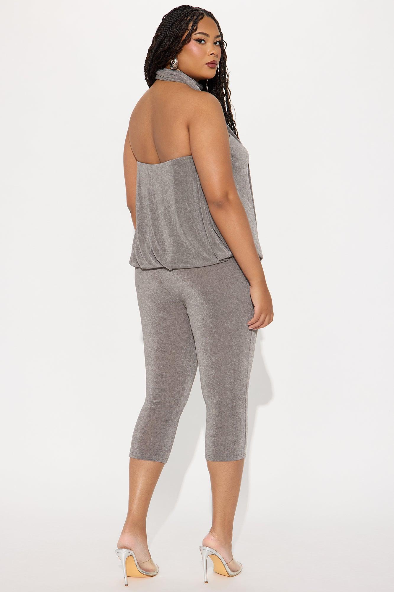 Jasmine Capri Jumpsuit - Silver Product Image