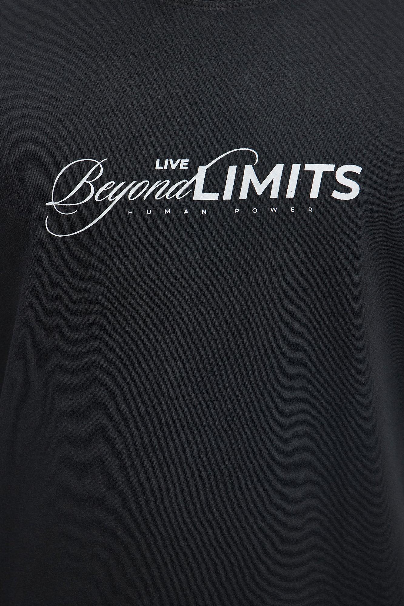 Live Beyond Limits Oversized Short Sleeve Tee - Black Wash Product Image