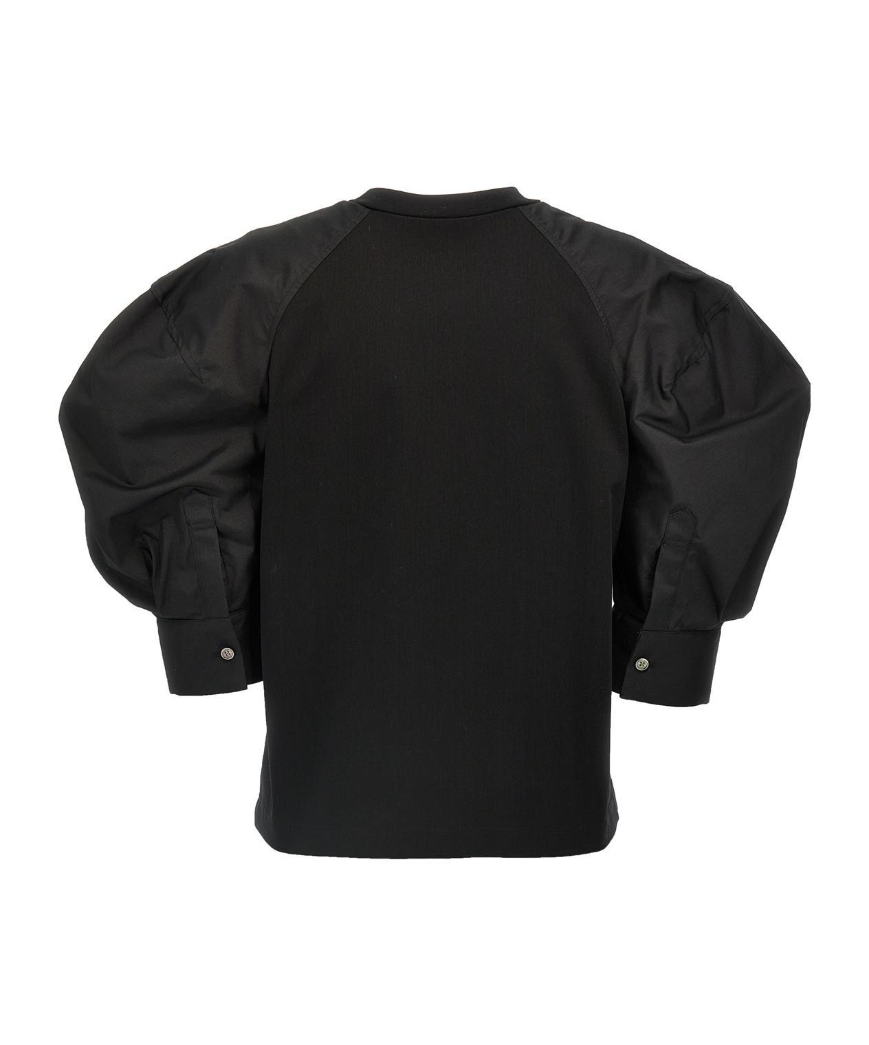 SACAI Open-necked Black Shirt Product Image