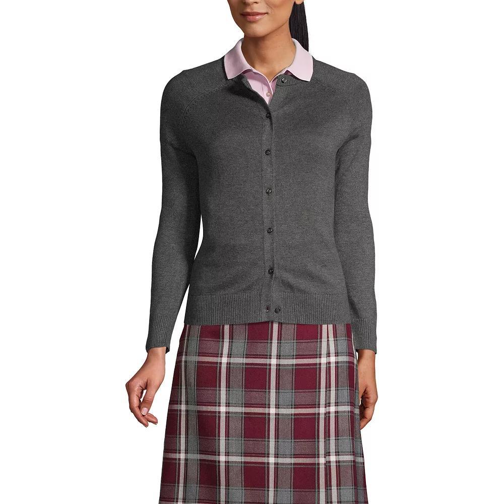 Women's Lands' End Cotton Modal Cardigan Sweater, Size: Medium, Yellow Product Image