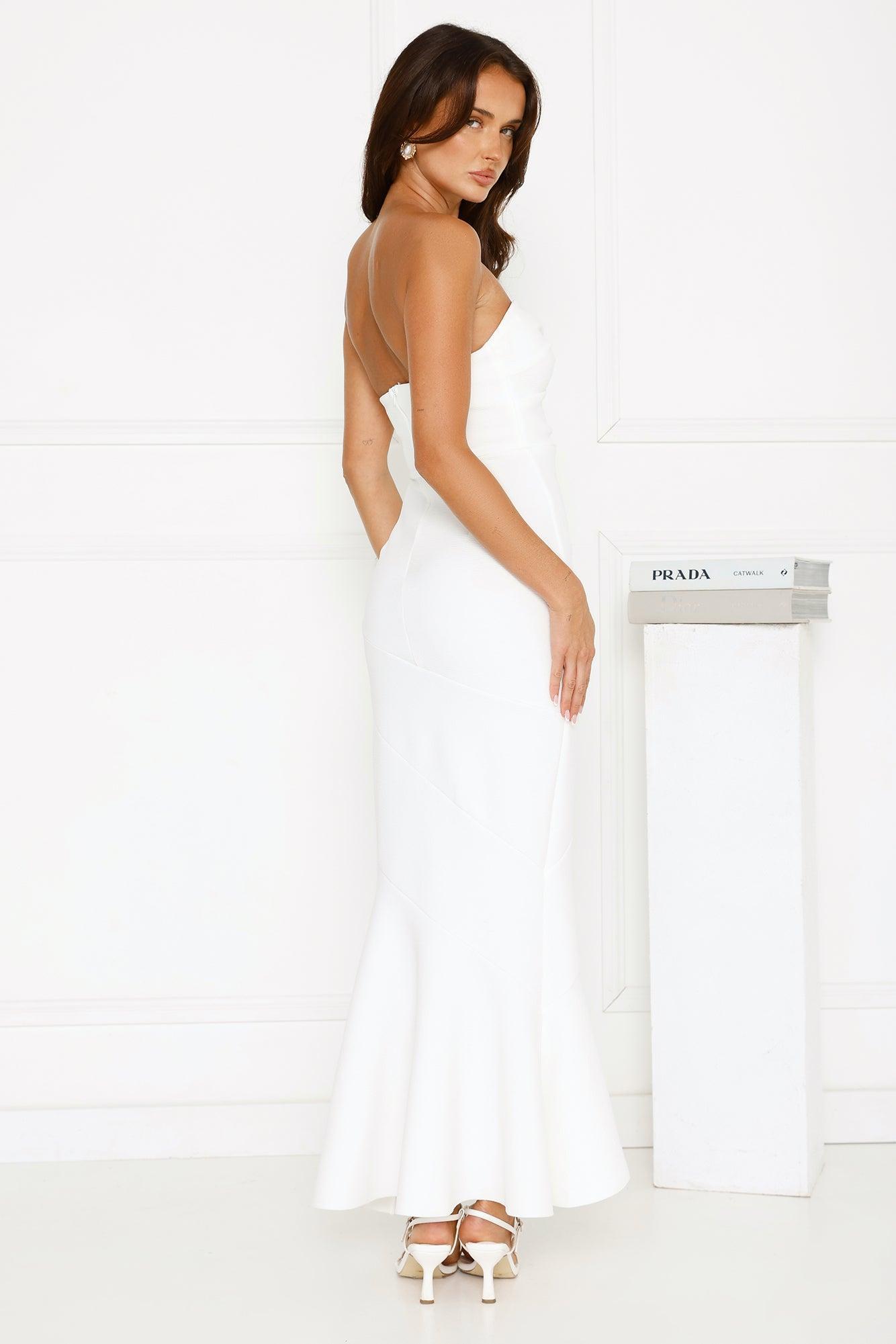 Luxe Reverie Strapless Maxi Dress White Product Image