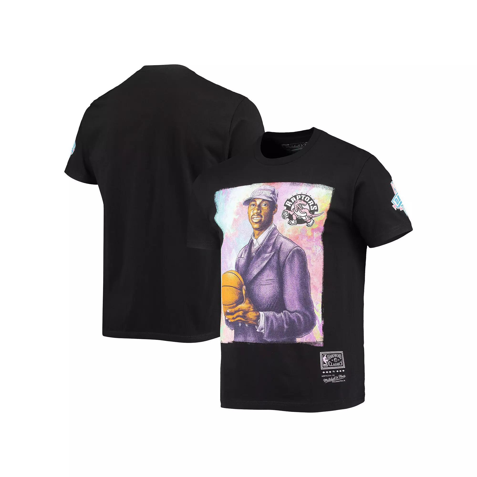 Men's Mitchell & Ness Tracy McGrady Black Toronto Raptors Hardwood Classics Draft Day Colorwash T-Shirt, Size: 2XL, Rpt Black Product Image
