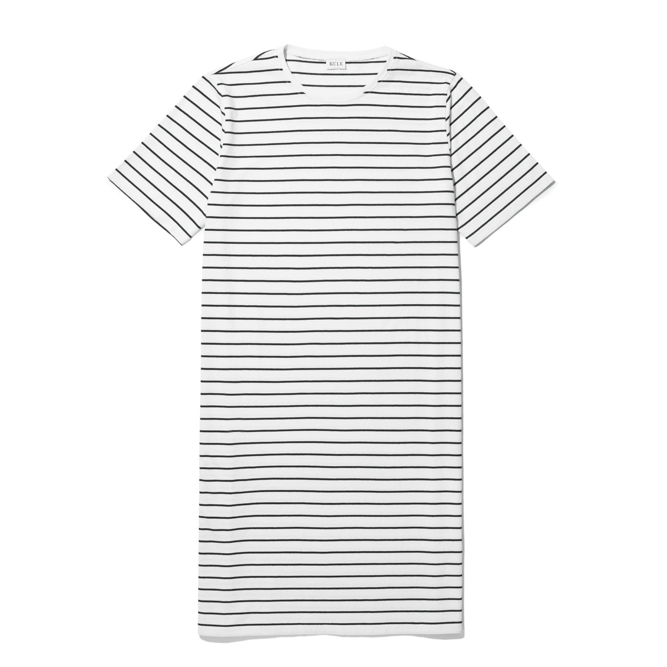 The Tee Dress - Cream/Navy Pinstripe Product Image