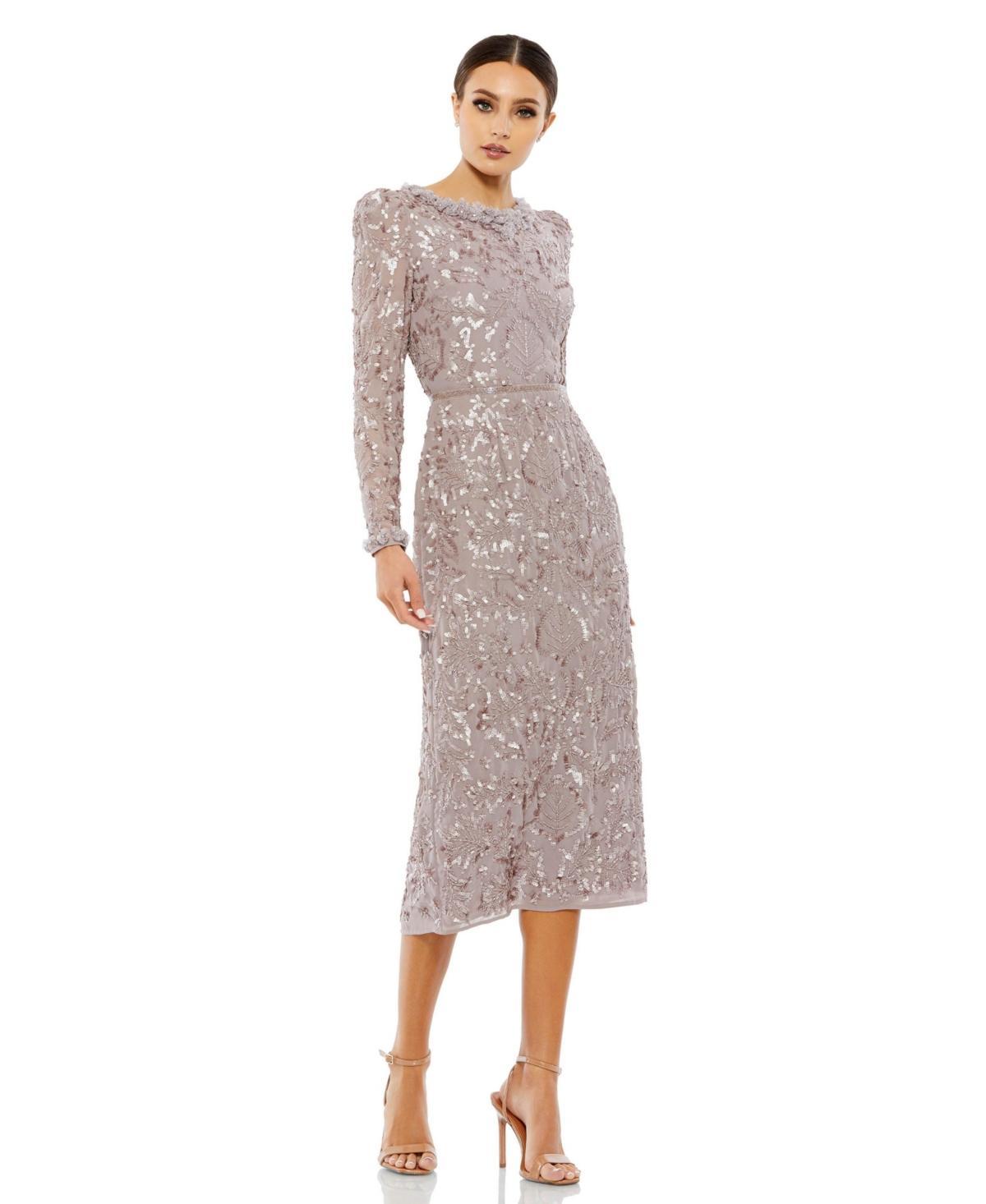 Womens Embellished Sheath Midi-Dress Product Image
