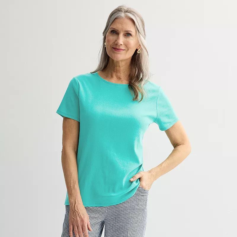 Womens Croft & Barrow Essential Crewneck Tee Yellow Yellow Product Image