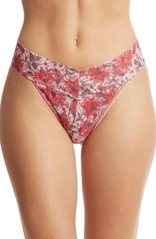 Printed Original-Rise Signature Lace Thong Product Image