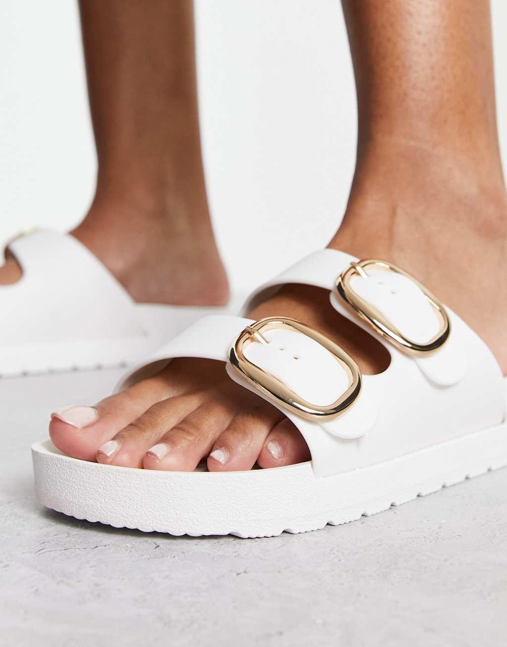 London Rebel double buckle footbed sandals Product Image