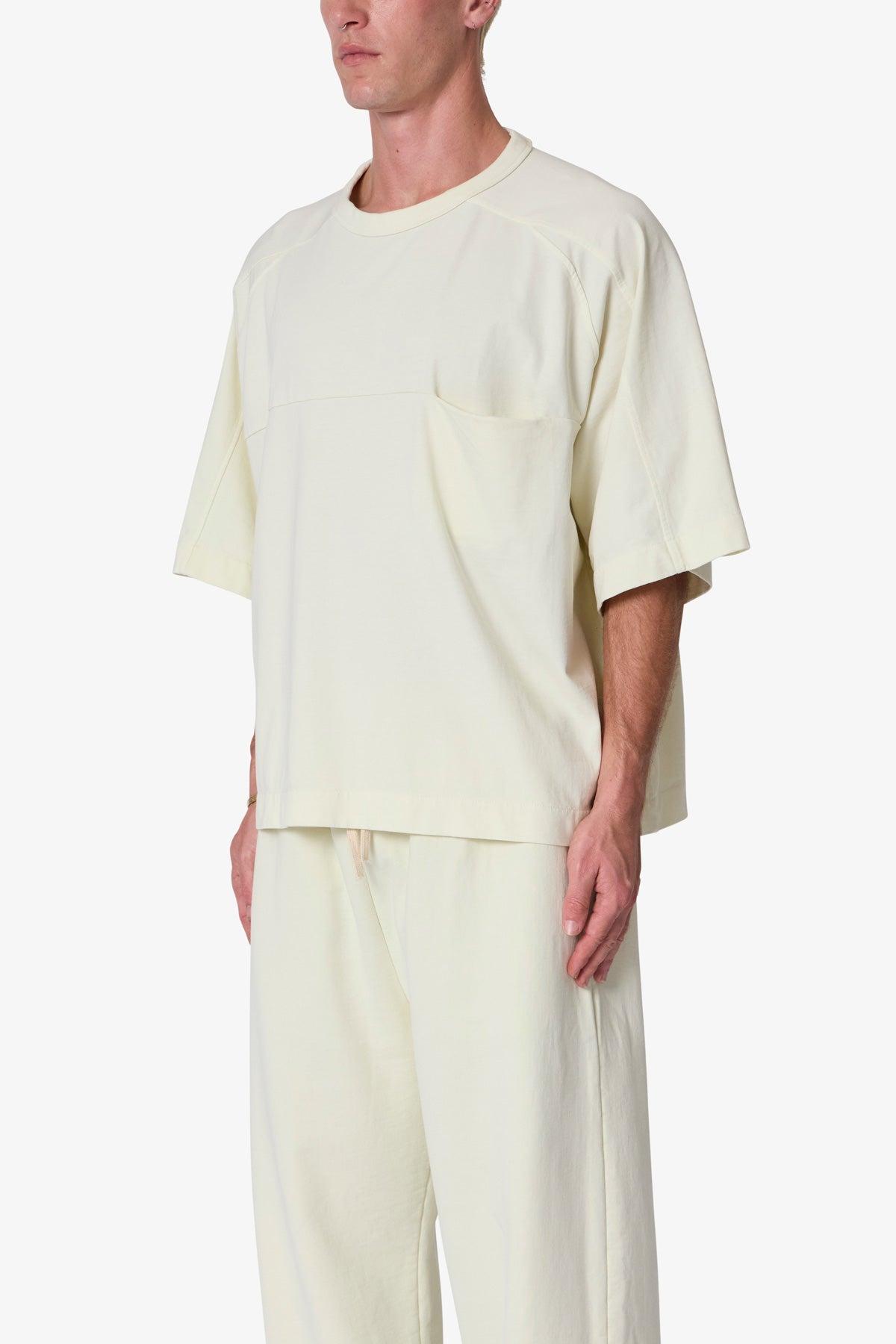 Paneled Hidden Pocket Tee - Off White Product Image