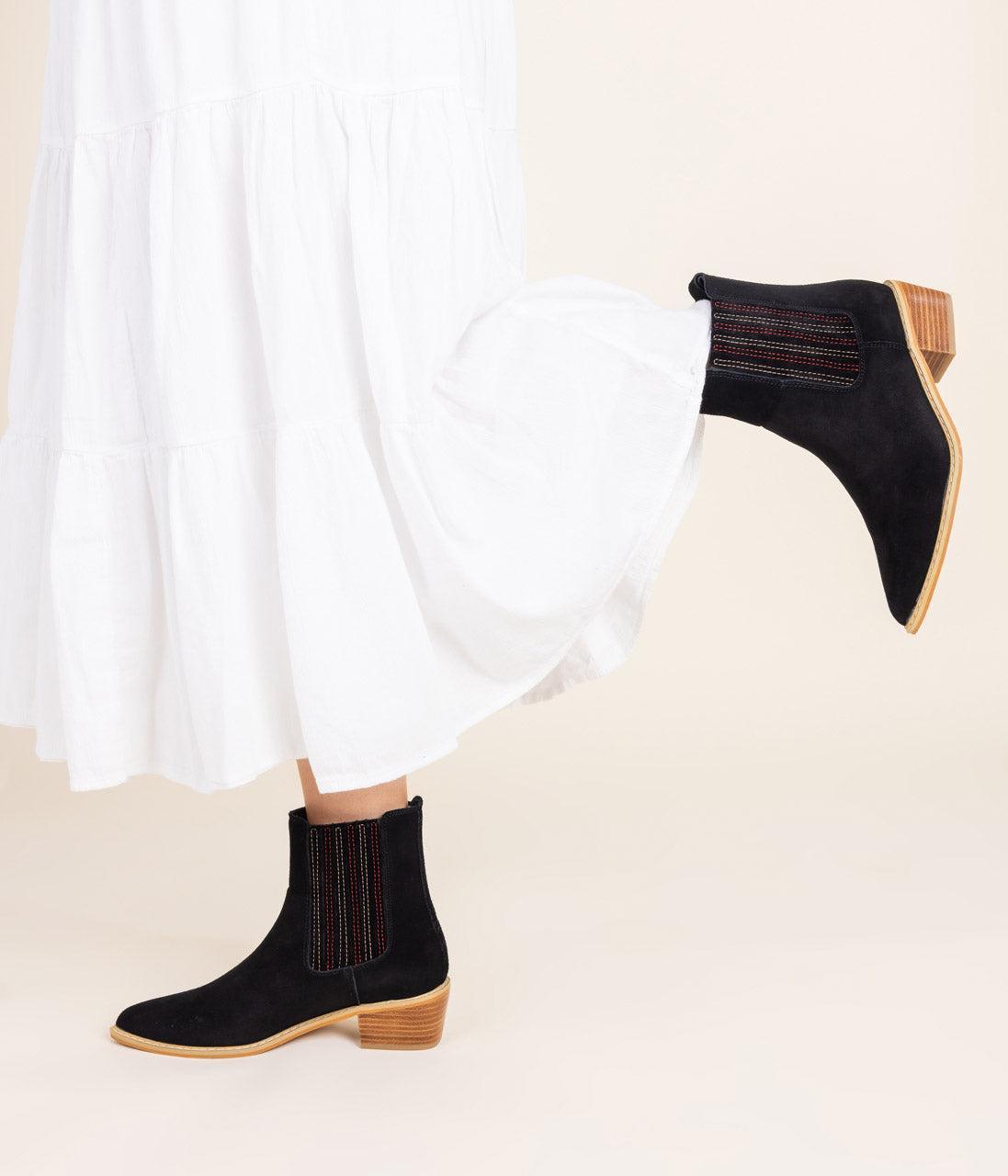Leonor Suede Ankle Boot in Taupe (Online Exclusive) Product Image