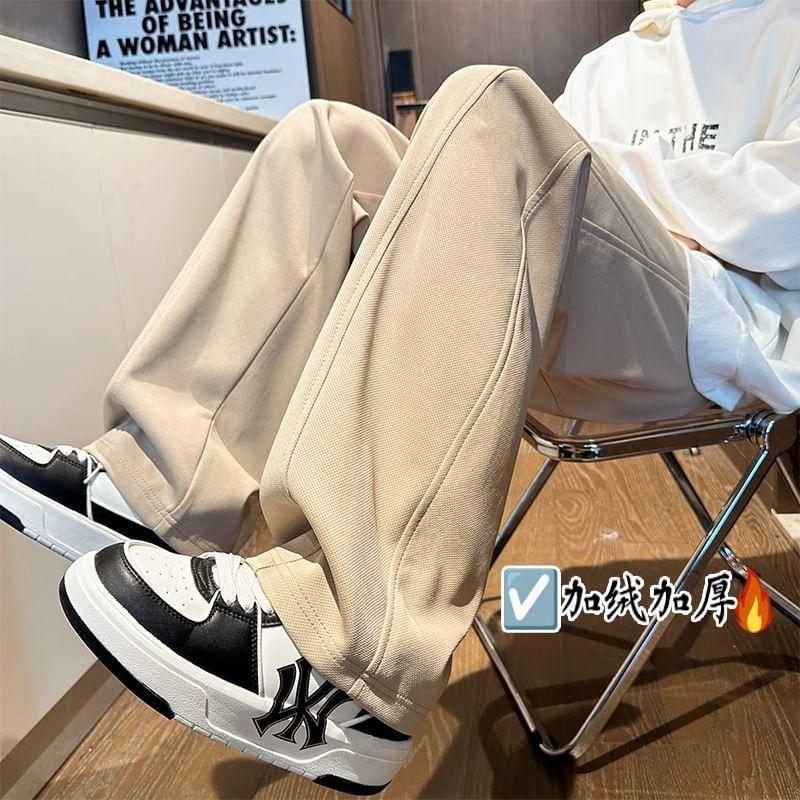 Drawstring Waist Marble Print Straight Leg Sweatpants Product Image