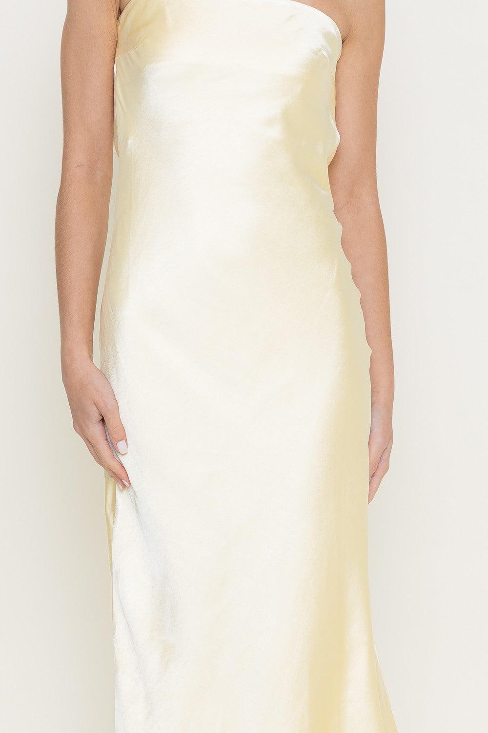 Limoncello Strapless Satin Maxi Dress Product Image