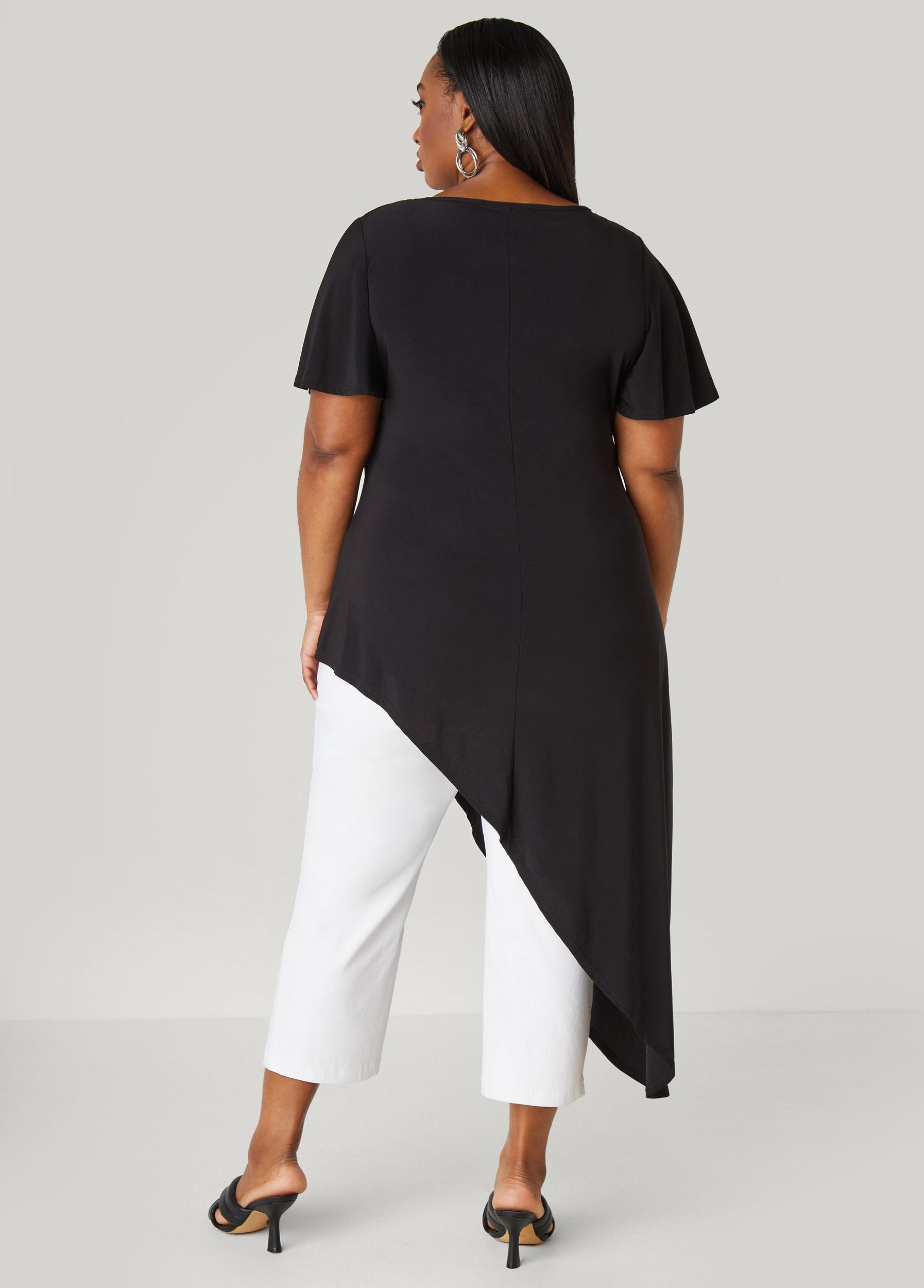 Asymmetric Stretch Knit Top Product Image