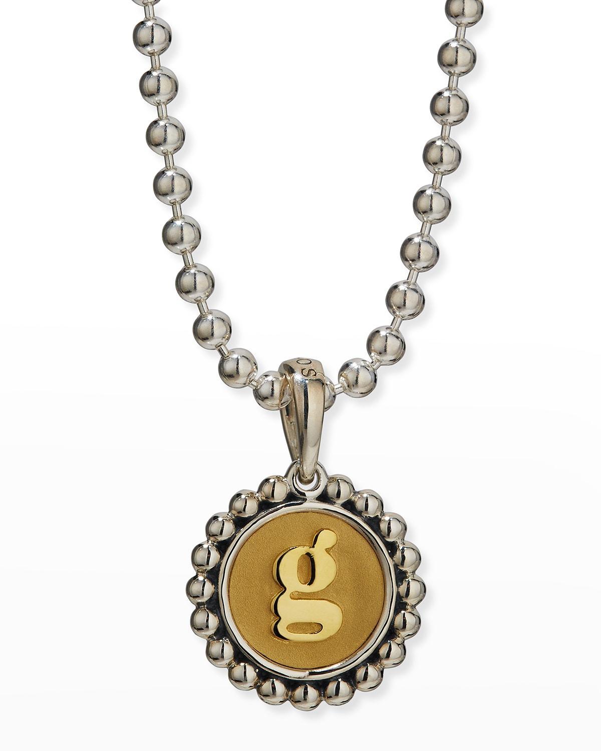 Signature Caviar Initial Two-Tone Circle Pendant Product Image