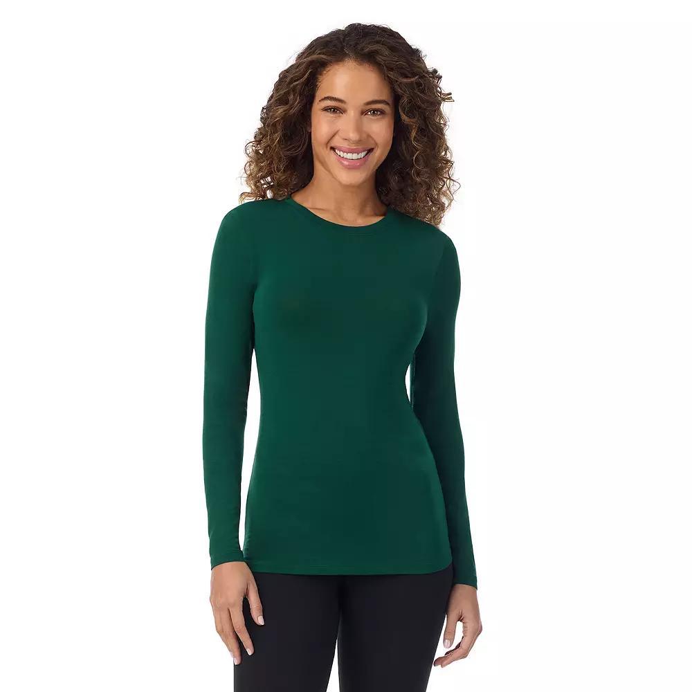 Women's Cuddl Duds® Softwear with Stretch Long Sleeve Top, Size: Medium, Ivory Houndsto Product Image