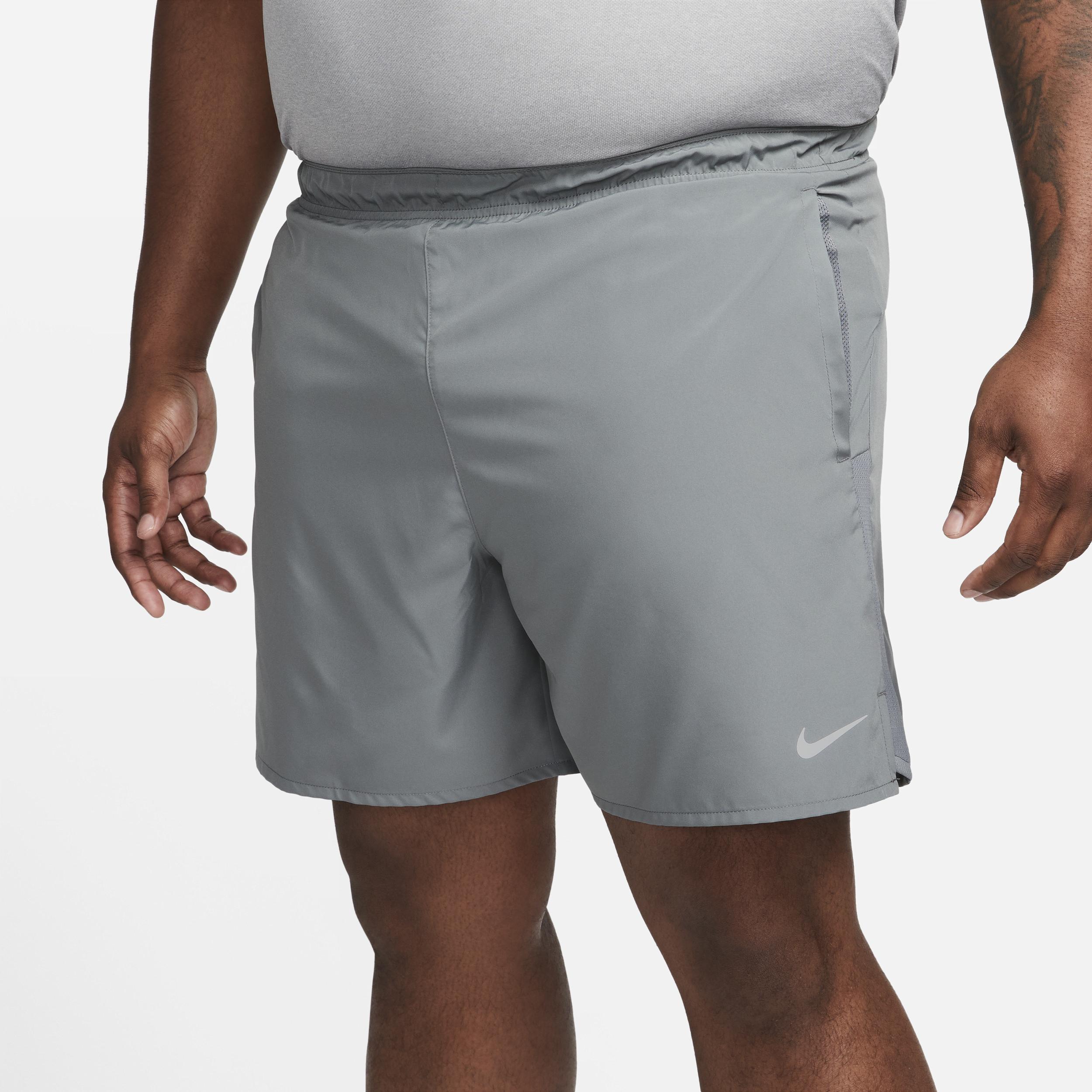 Men's Nike Dri-FIT Challenger 7" 2-in-1 Running Shorts, Size: Small, Grey Gray Blk Rf Slvr Product Image