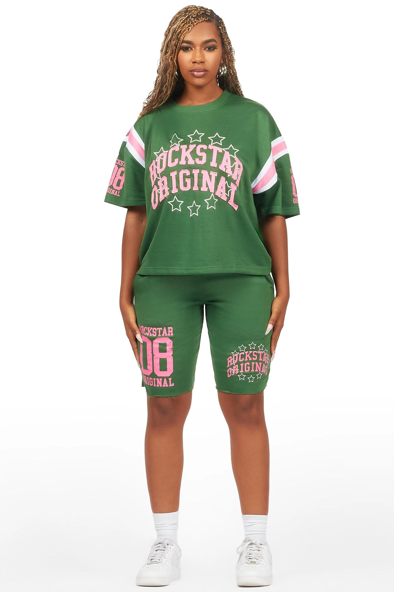 Ronnica Green T-Shirt Short Set Female Product Image