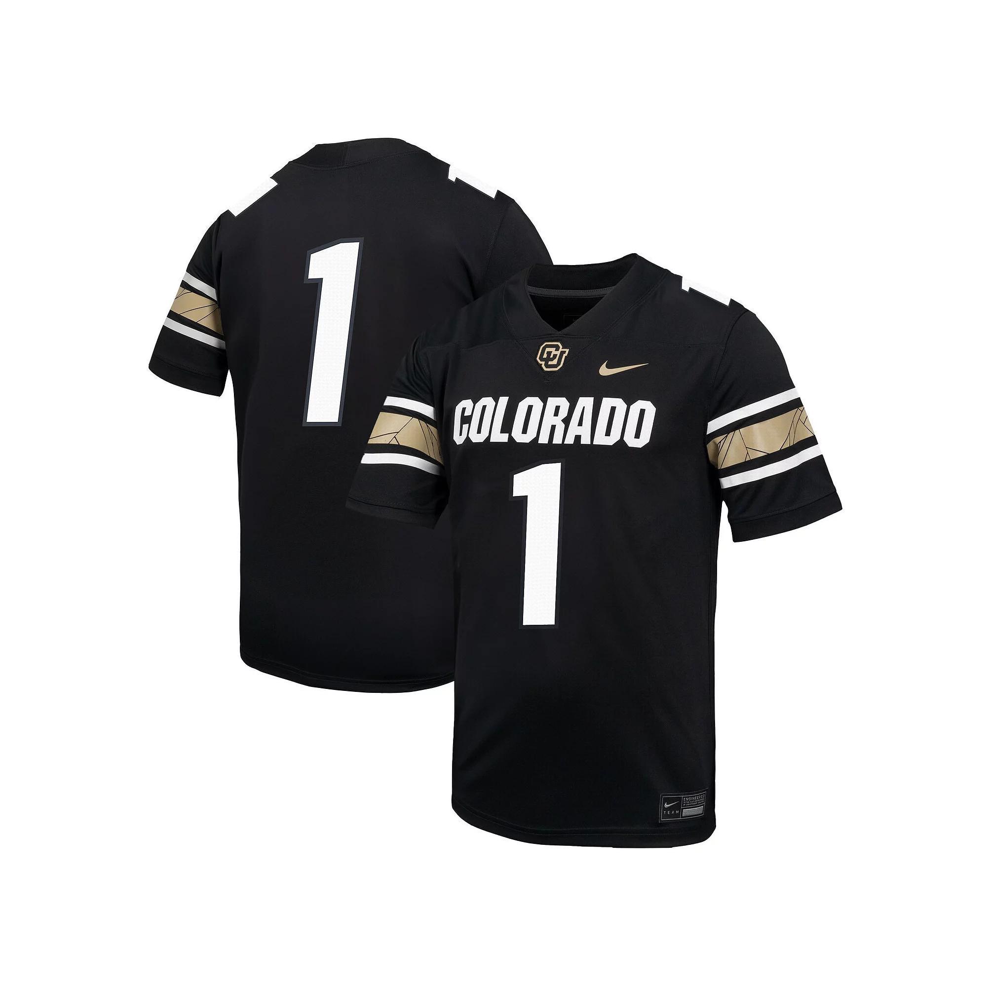 Men's Nike #1 Black Colorado Buffaloes Throwback Game Jersey, Size: Large Product Image