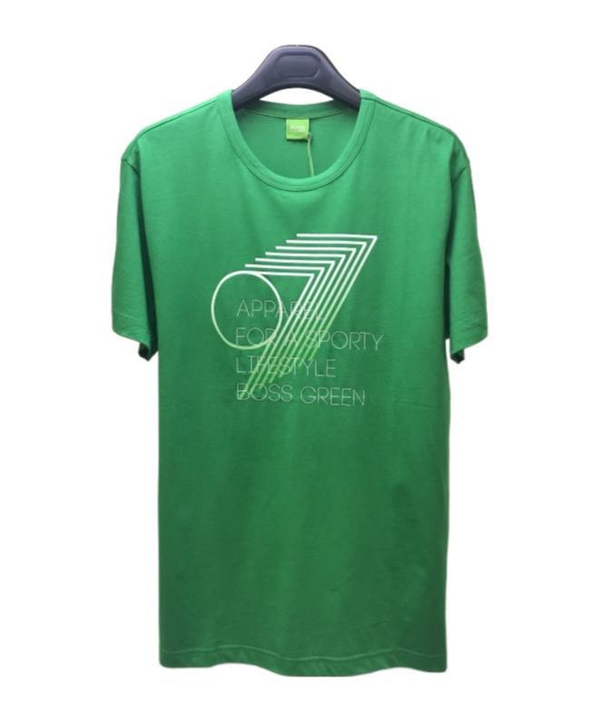 HUGO BOSS Logo Round-neck T-shirt In Green Product Image