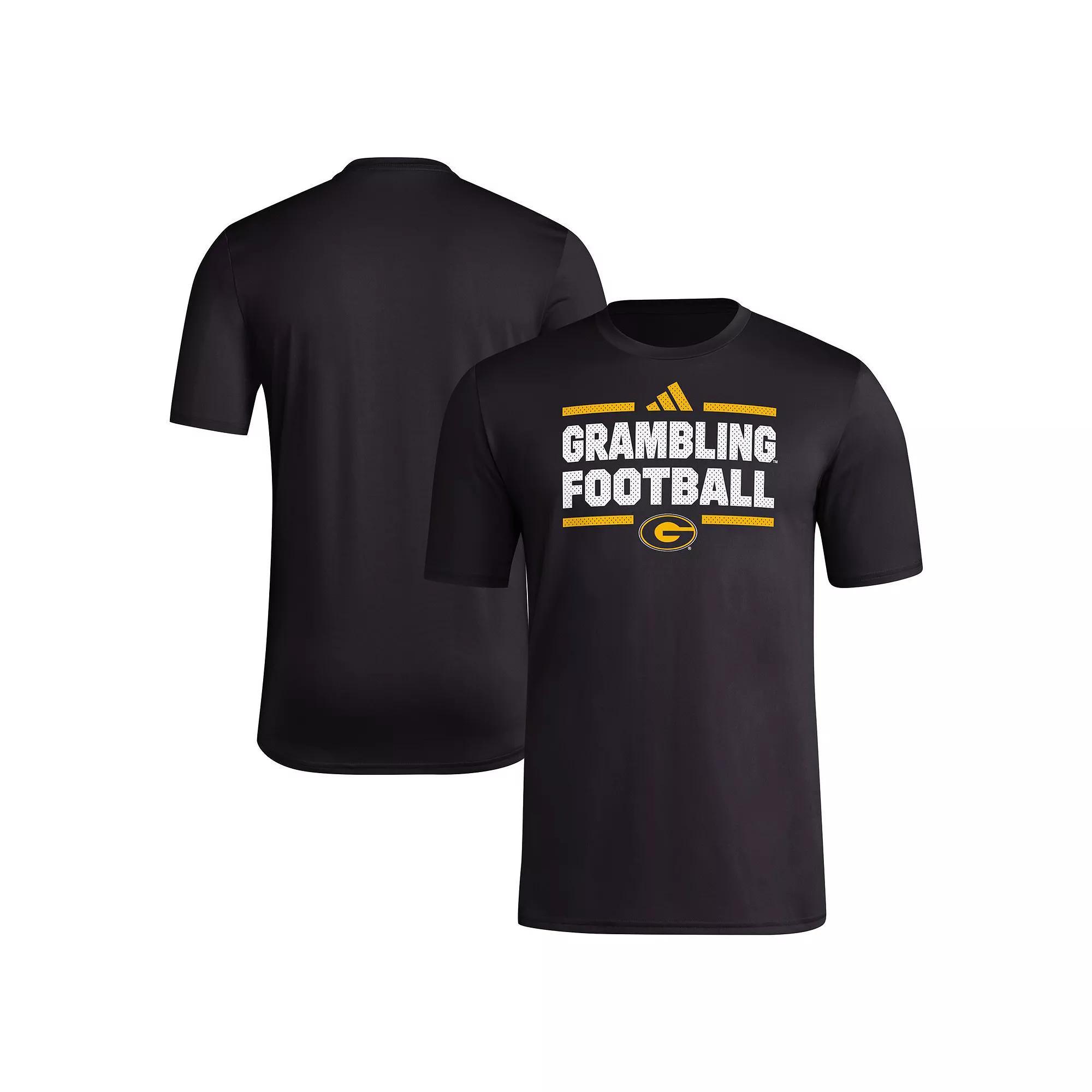 Mens adidas Black Grambling Tigers Locker Football Pre-Game AEROREADY T-Shirt Product Image