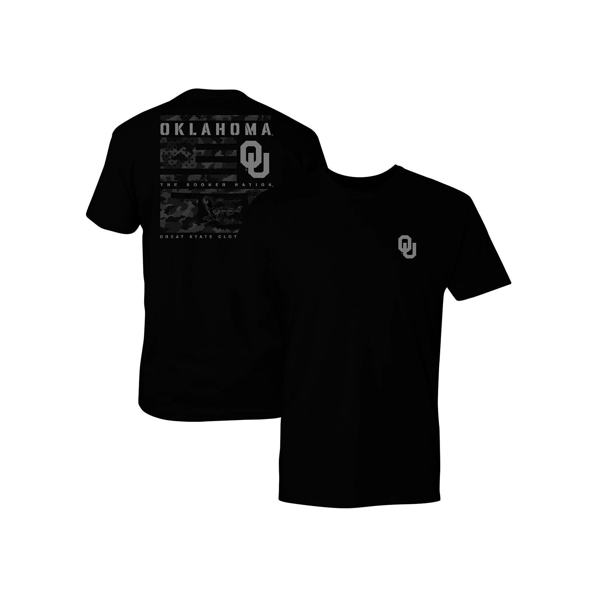 Men's Black Oklahoma Sooners Camo Flag Panel T-Shirt, Size: Medium Product Image