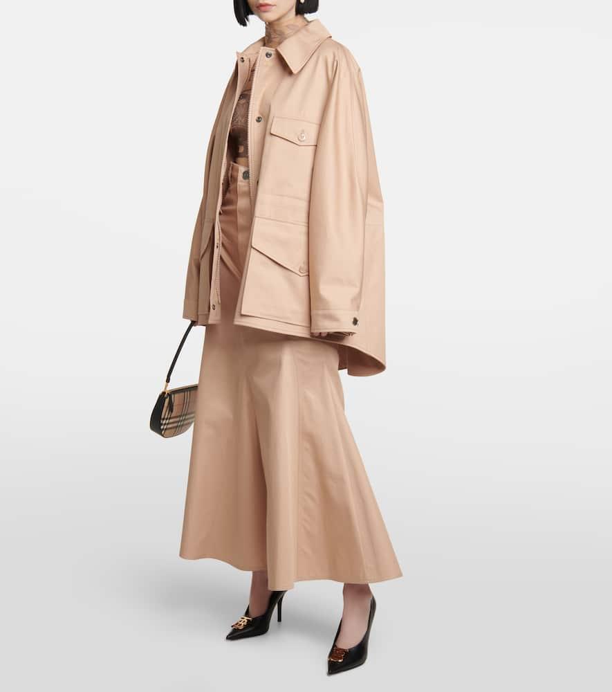 BURBERRY Cotton Gabardine Oversized Field Jacket In Pale Product Image