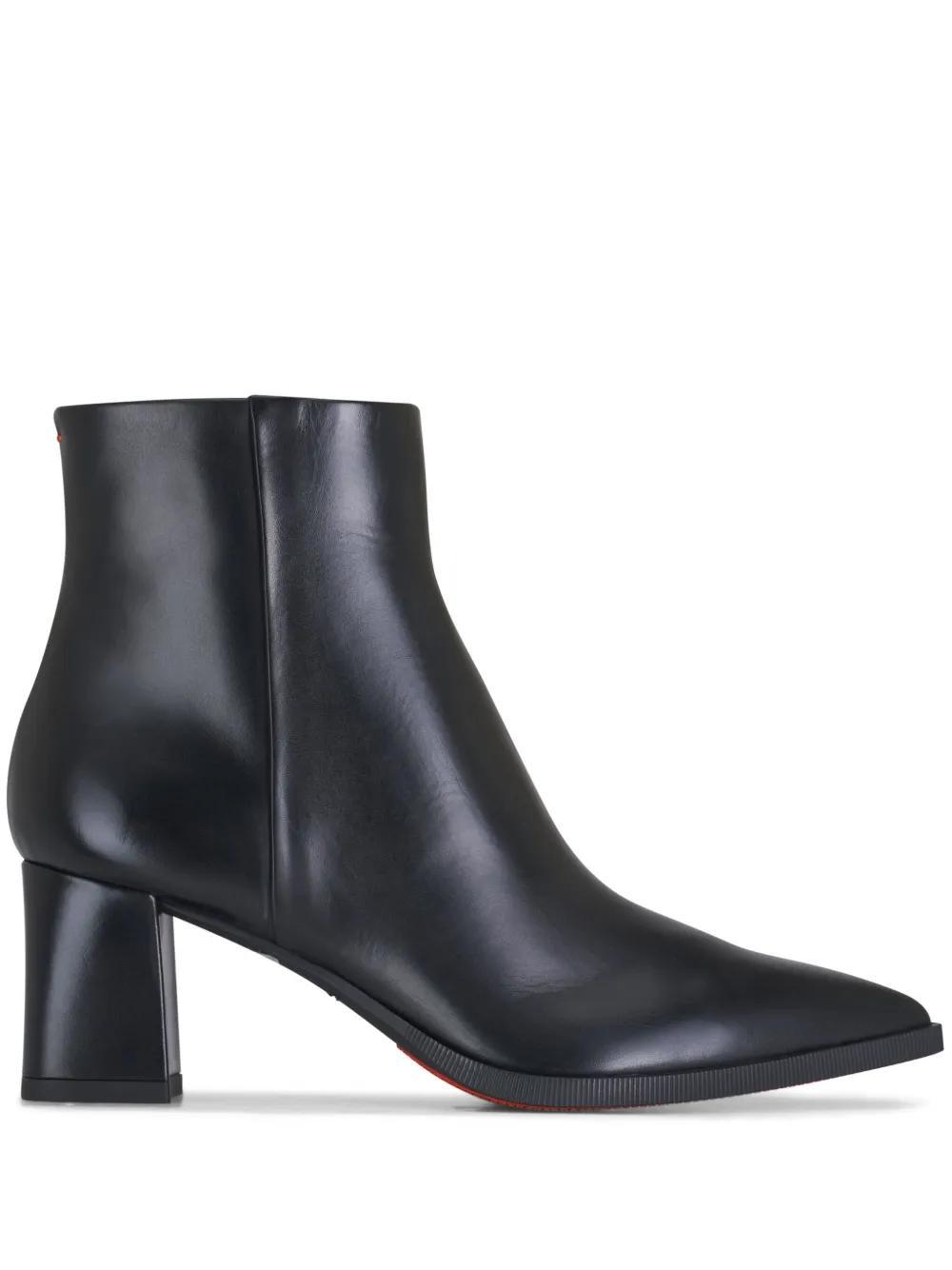 SANTONI Halfrida Napa Zip Ankle Booties In Black Product Image