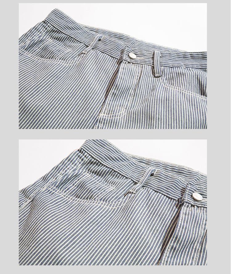 High Rise Striped Wide Leg Jeans Product Image
