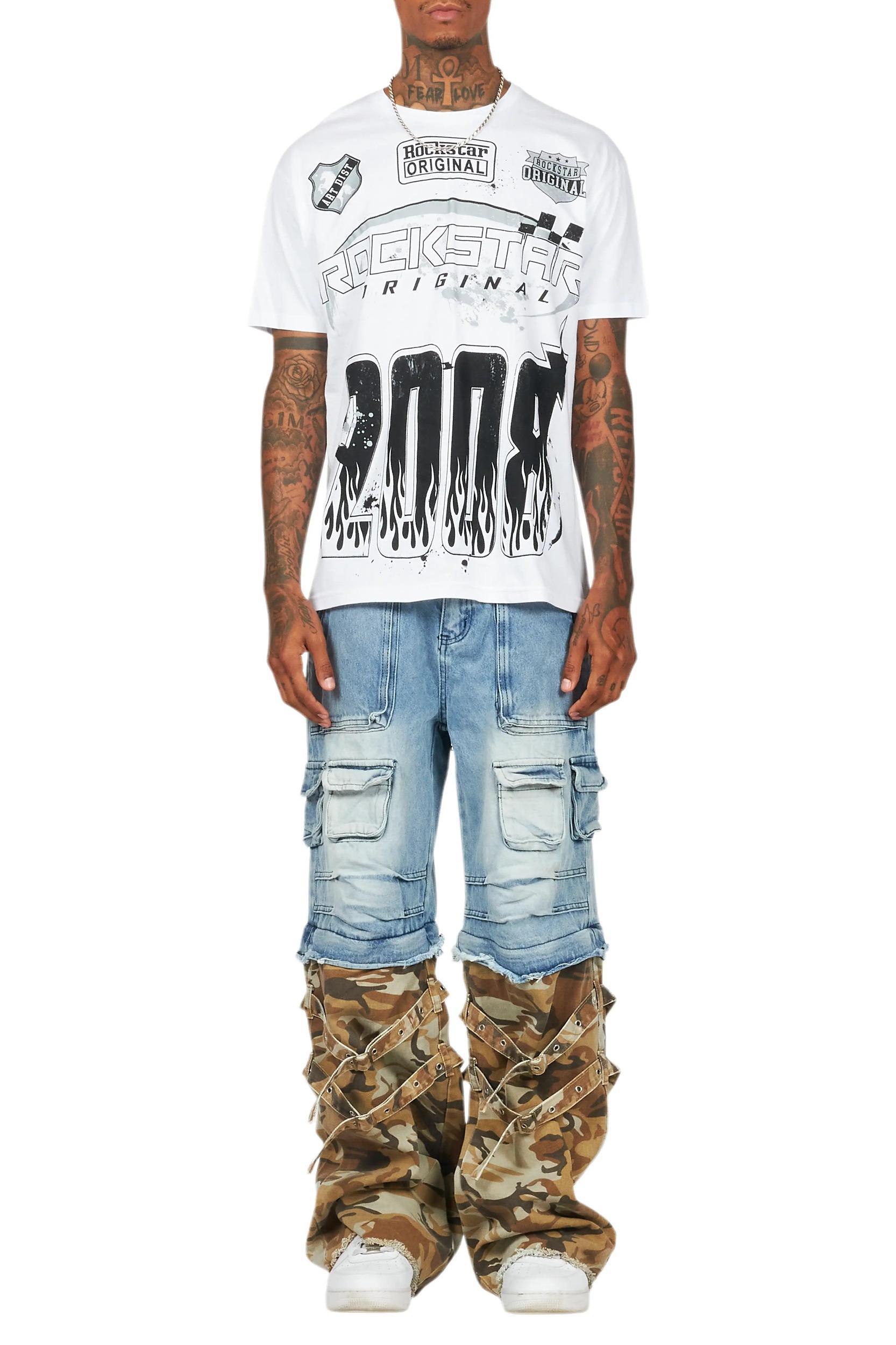 Exxus Light Blue Baggy Fit Jean Male Product Image