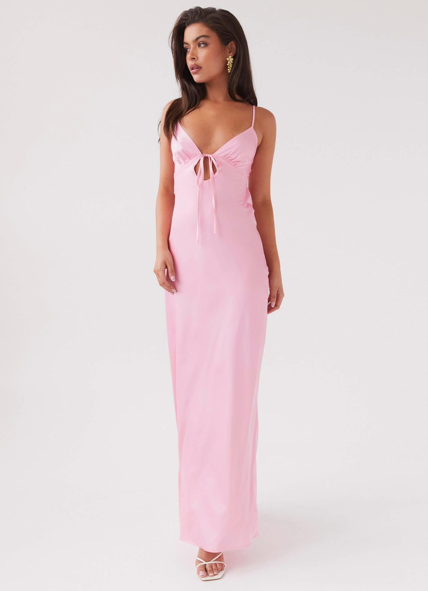 Flora Satin Maxi Dress - Candy Product Image