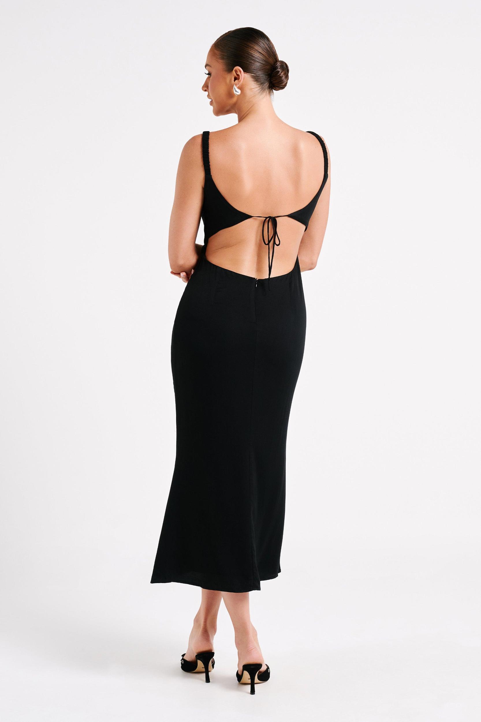 Constance Cupped Midi Dress - Black Product Image