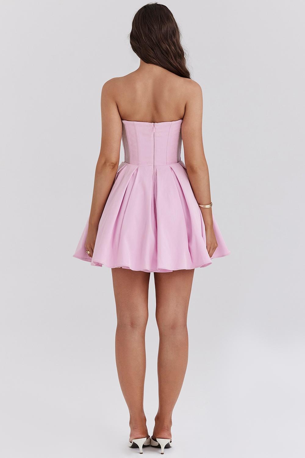 Mar Cotton Candy Twill Strapless Mini Dress Product Image