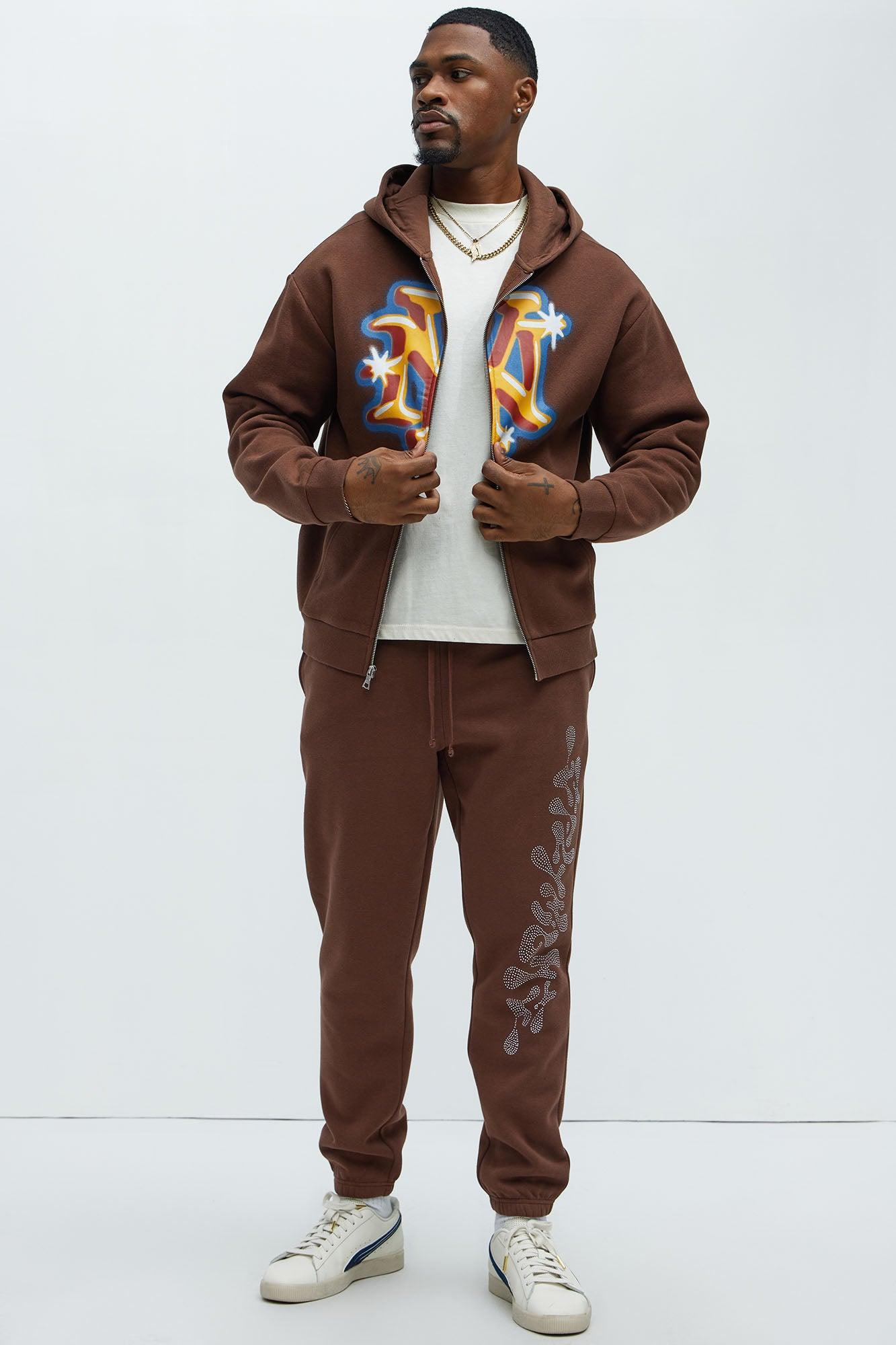 Tyson City of NY Zip Up Hoodie - Brown Product Image