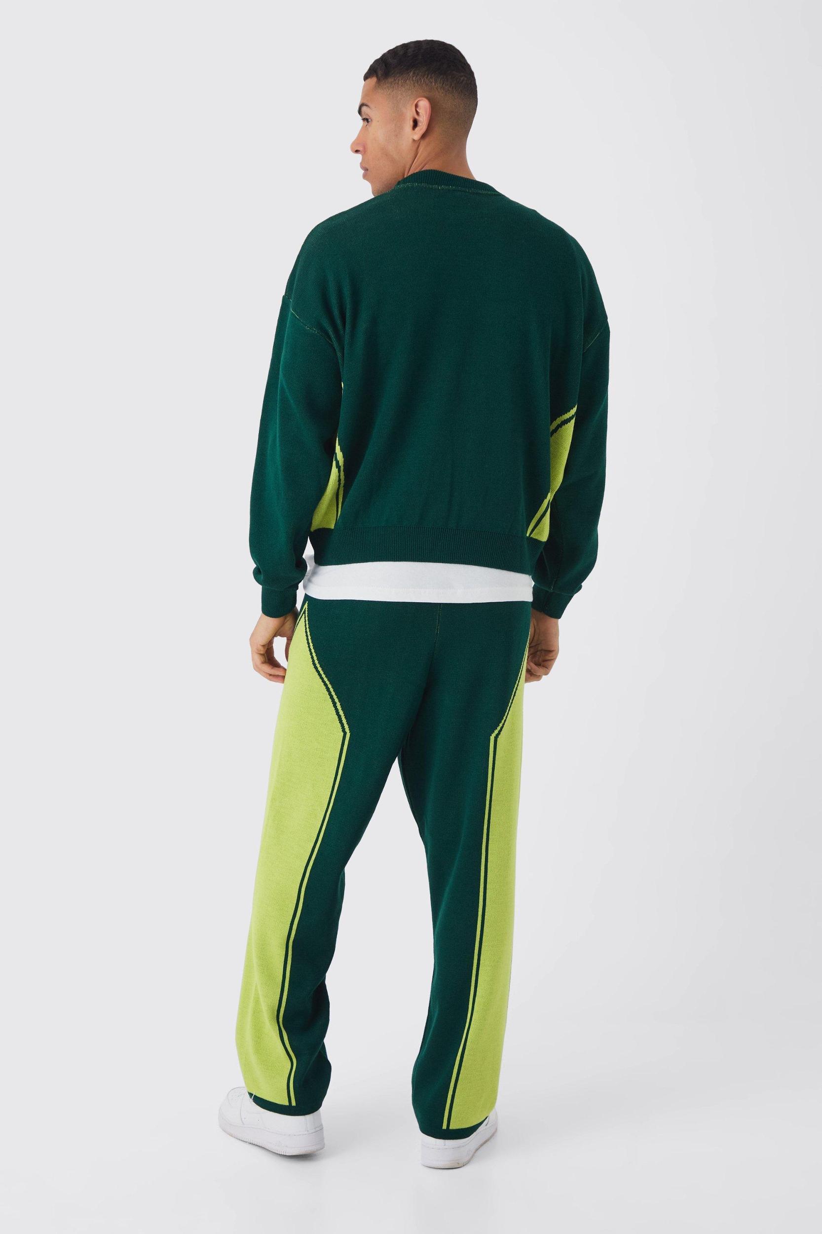 Wide Leg Moto Knitted Sweatpants | boohooMAN USA Product Image