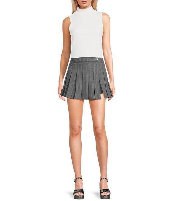 GB Mock Neck Ribbed Knit Tank Top Product Image