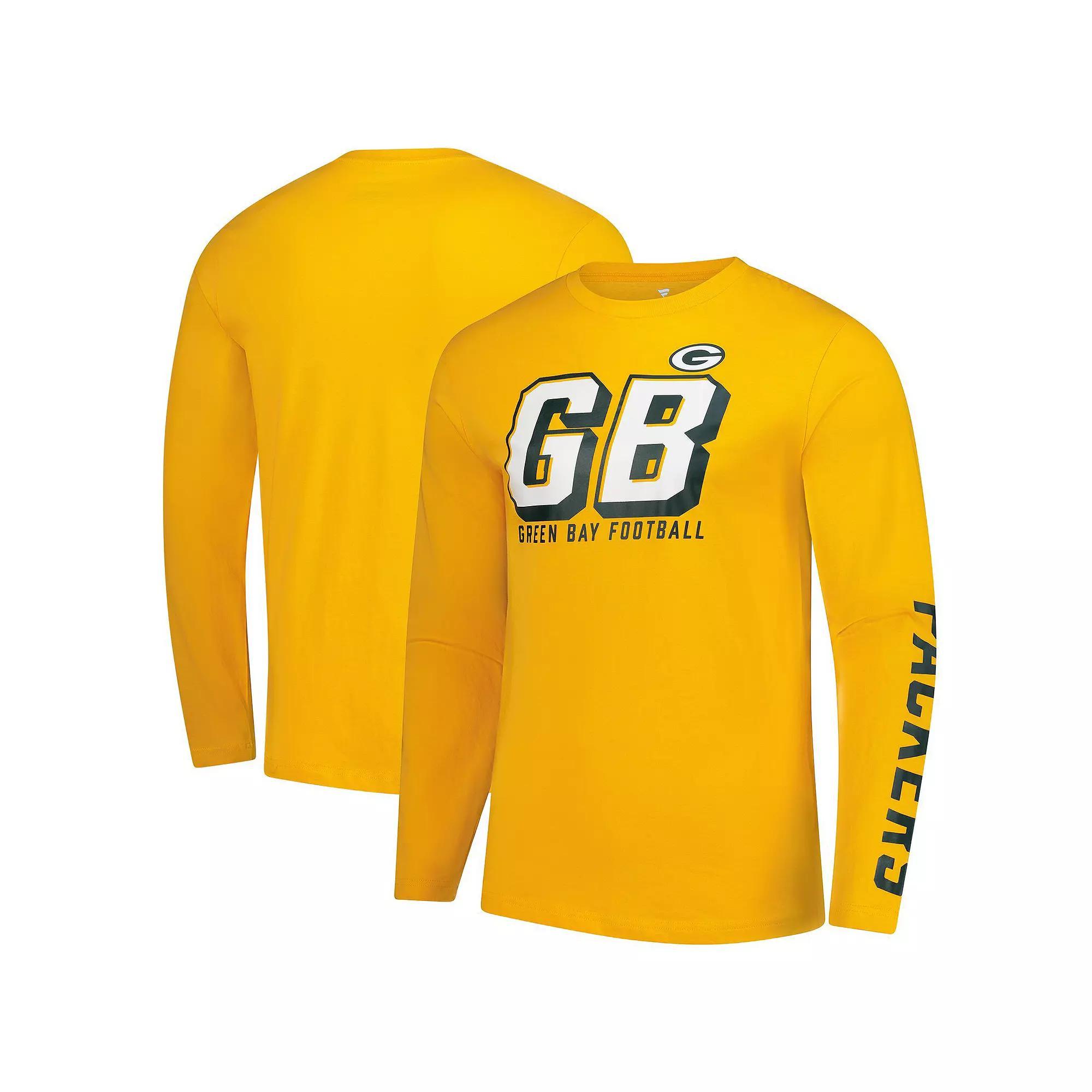 Men's Fanatics  Gold Green Bay Packers Long Sleeve T-Shirt, Size: 3XL Product Image