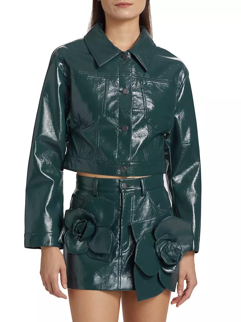 Mercer Faux Leather Crop Jacket Product Image