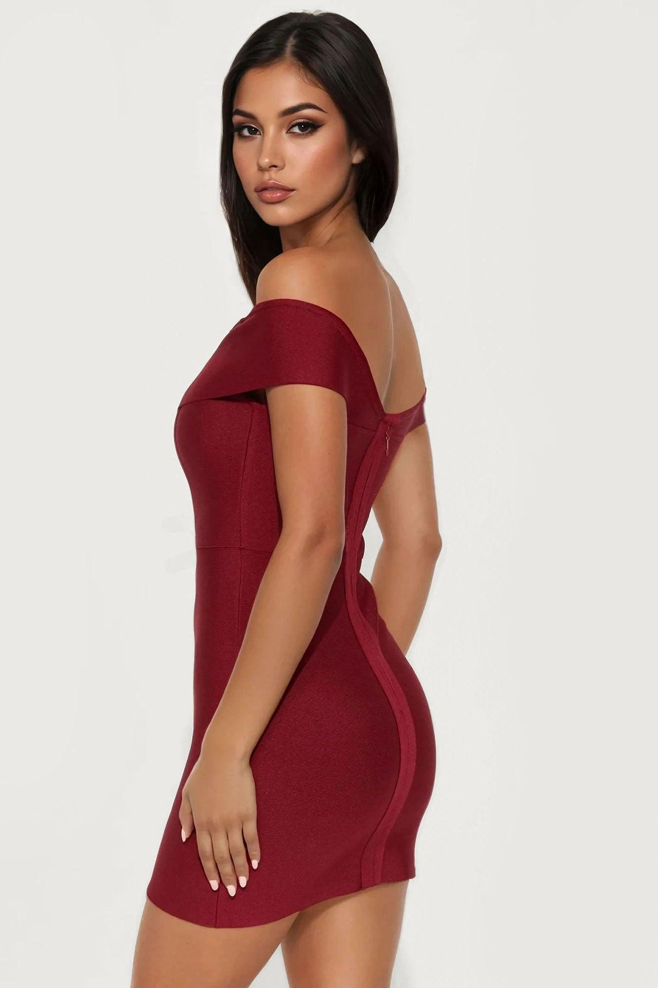Amy Bandage Mini Dress - Wine Female Product Image