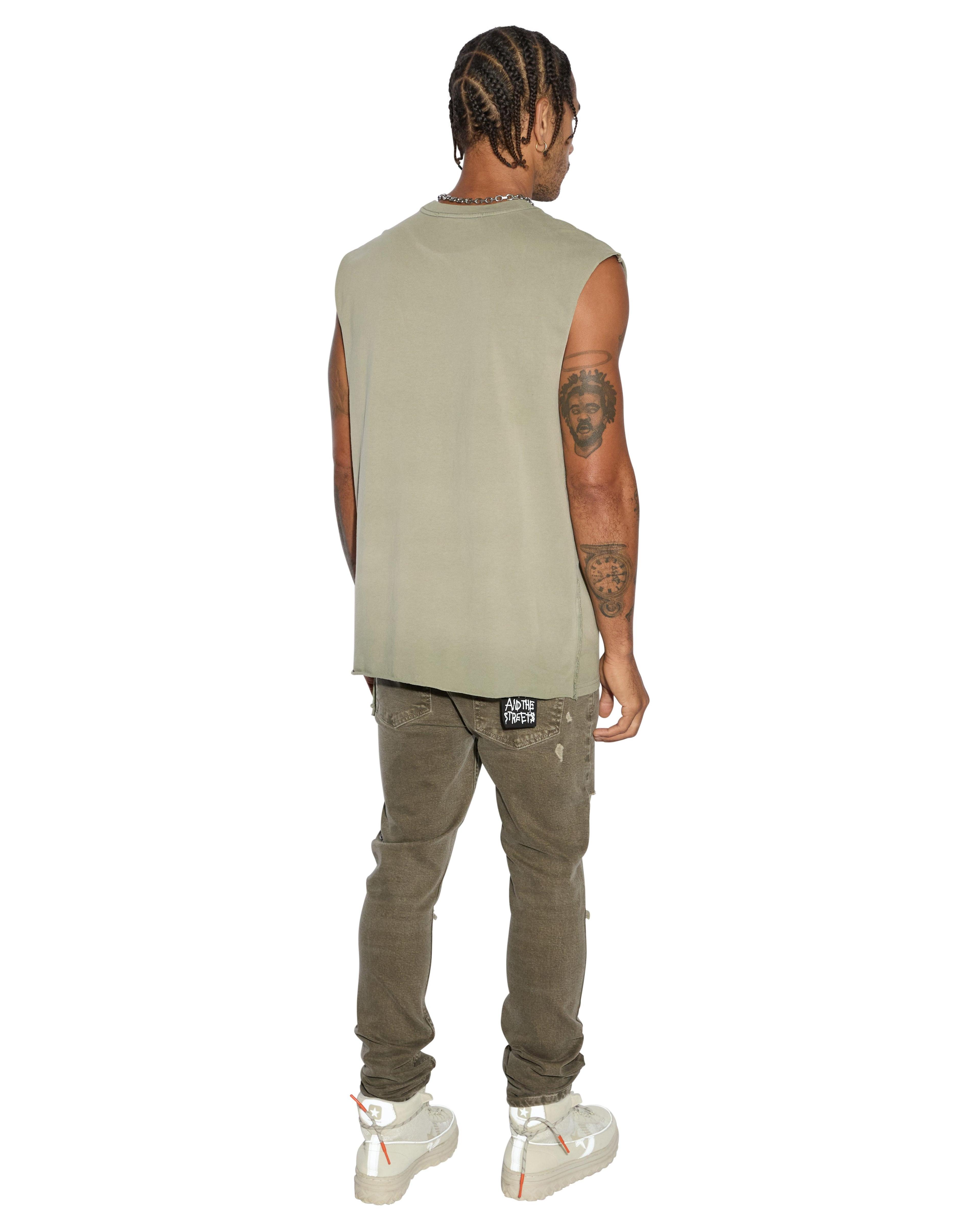TARGET BIGGIE SLASH SS TEE ARMY FADE Male Product Image