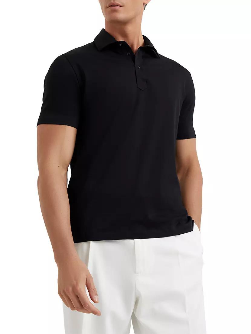 Mens Cotton Piqu Shirt Style Collar Polo Shirt Product Image